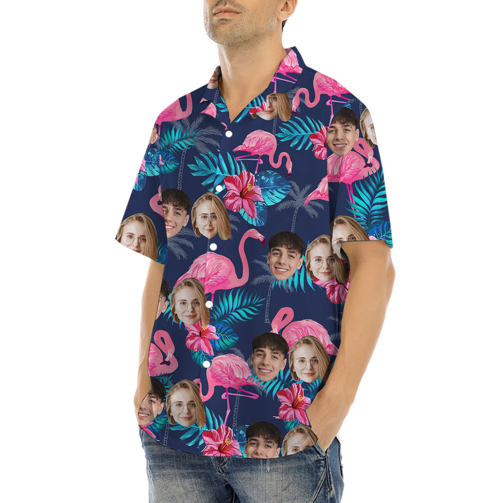 Flamingo Tropical Hawaiian Shirt With 1-4 Faces