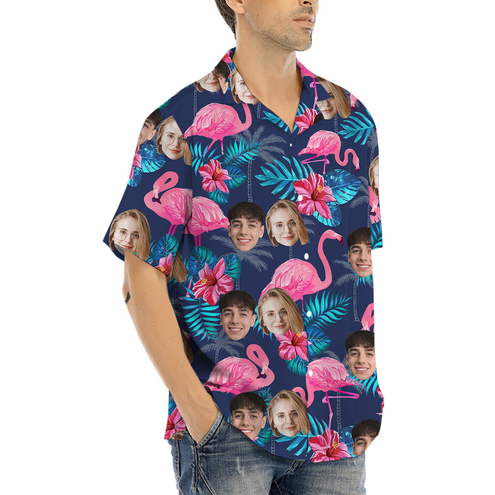 Flamingo Tropical Hawaiian Shirt With 1-4 Faces