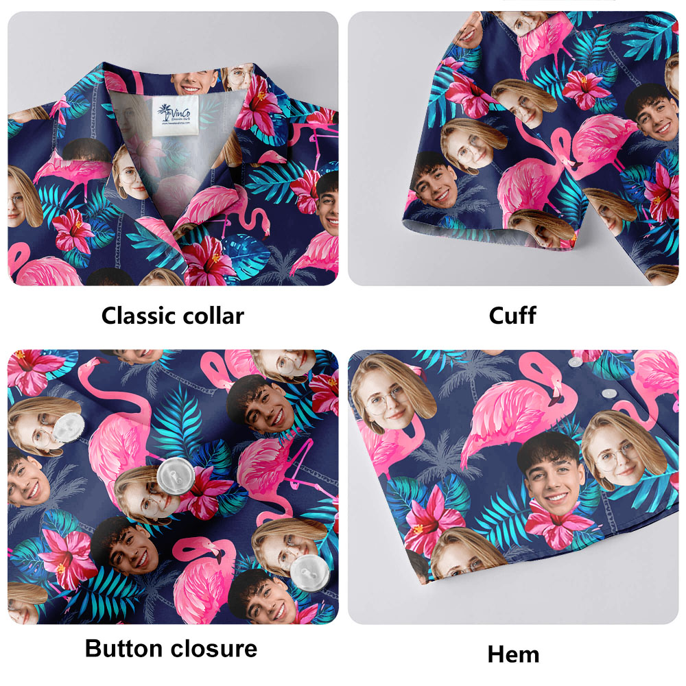 Flamingo Tropical Hawaiian Shirt With 1-4 Faces