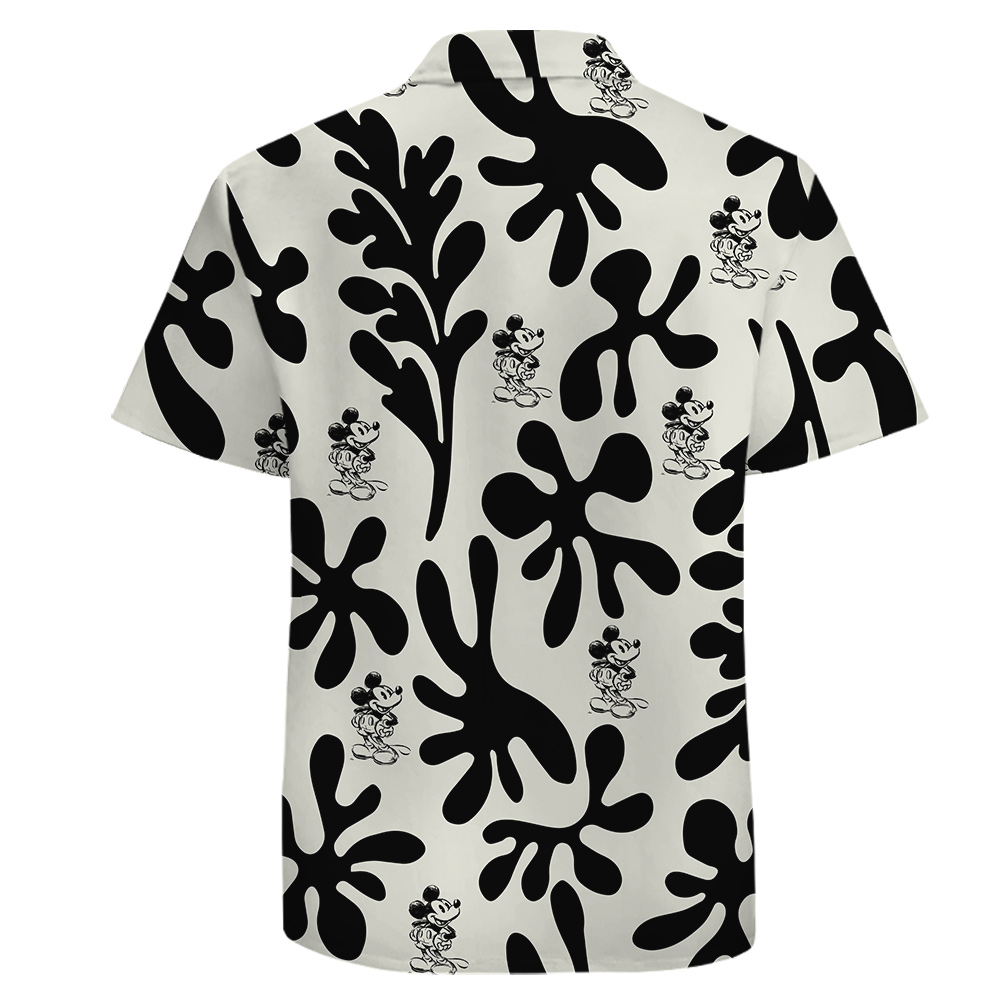 Mickey 1928 Edition Cotton Button Up Shirt Black and White