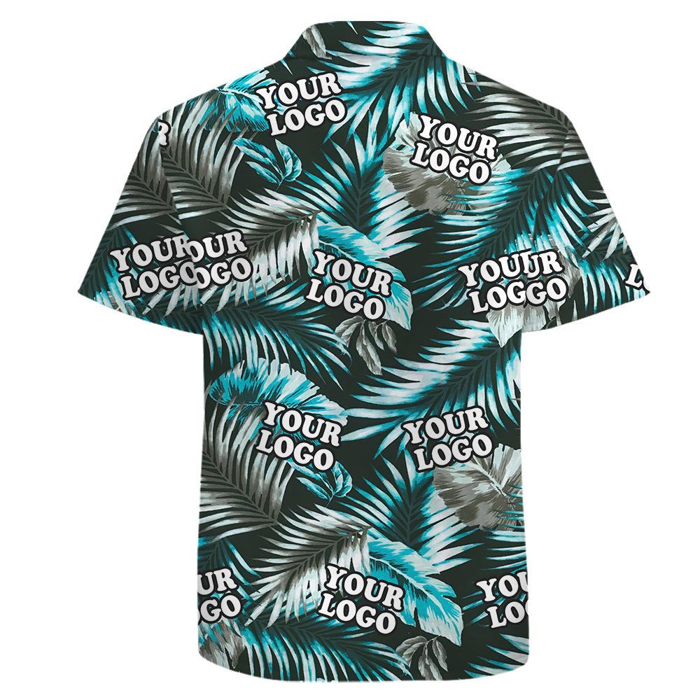 Custom Logo Short Sleeves 100 Cotton Hawaiian Shirt for Men