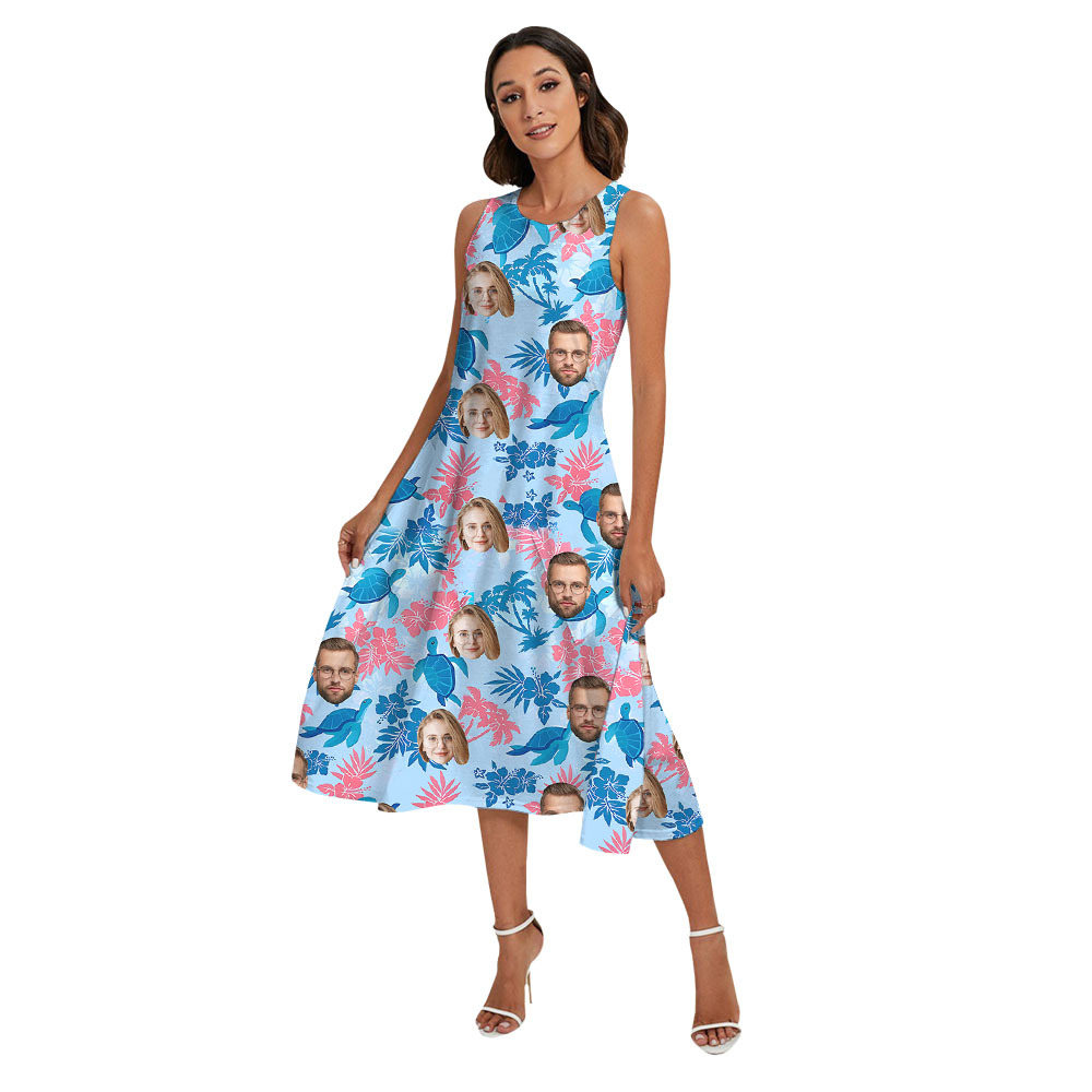 Custom Family Faces On Matching Hawaiian Outfit
