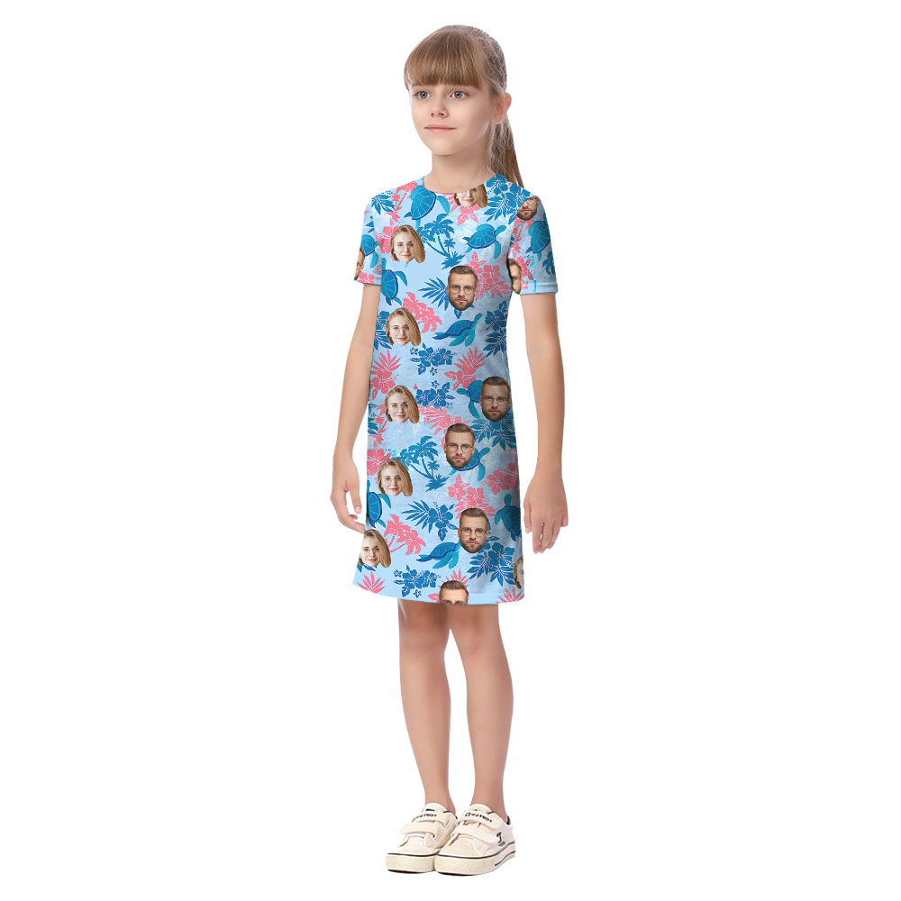 Custom Family Faces On Matching Hawaiian Outfit