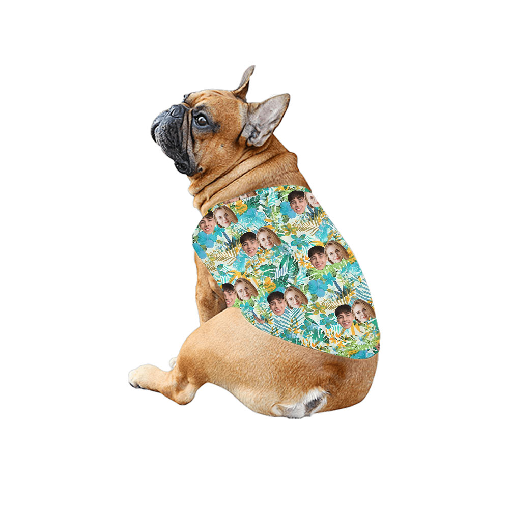 Pastel Floral Matching Family Hawaiian Shirt With Faces On Them