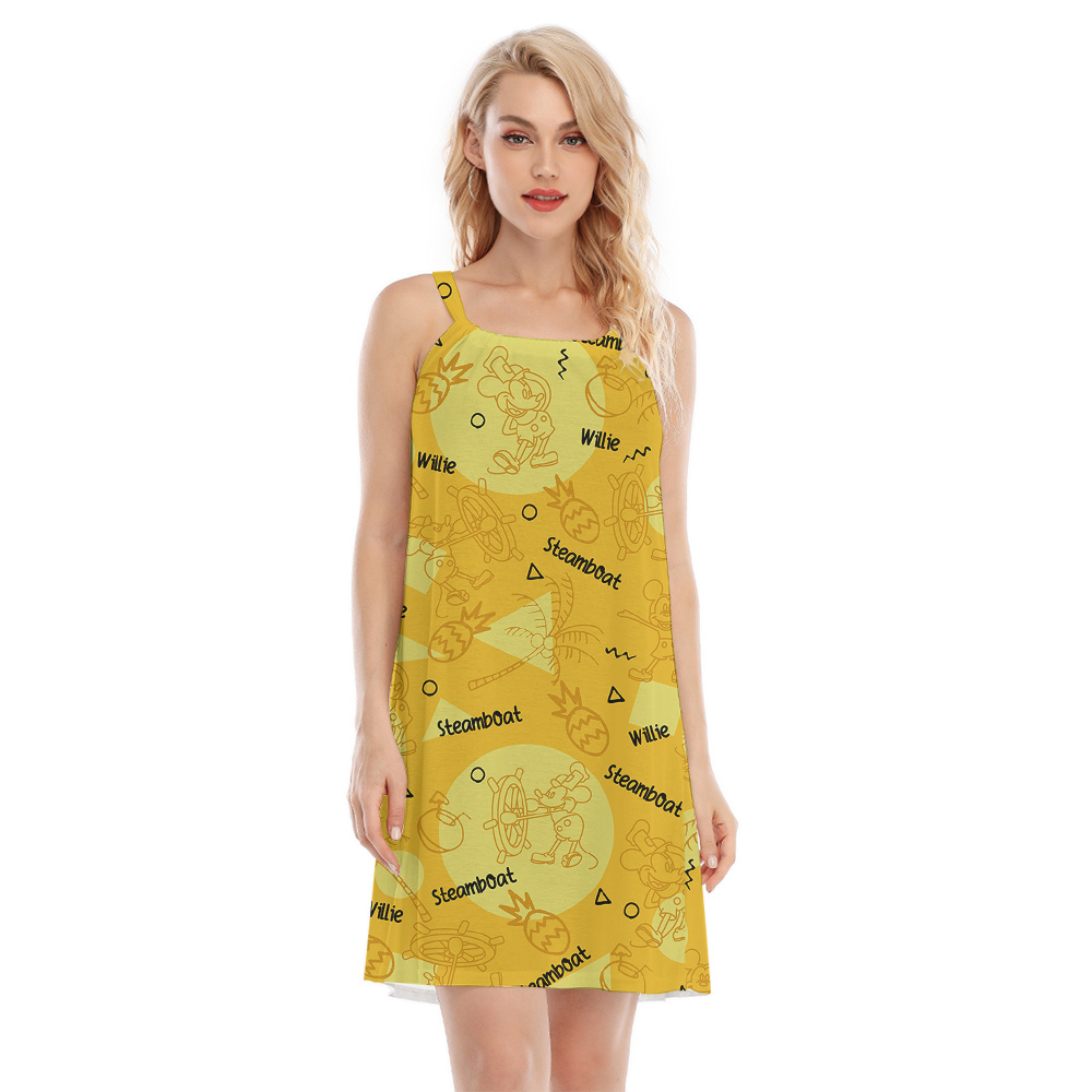 Mickey Steamboat Willie Yellow Aloha Cami Dress - variant image 1