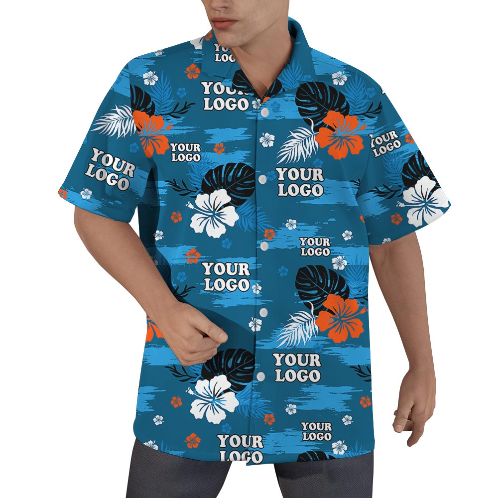 Blue Beach Branded Hawaiian Shirt With Logo Bulk Order - variant image 1