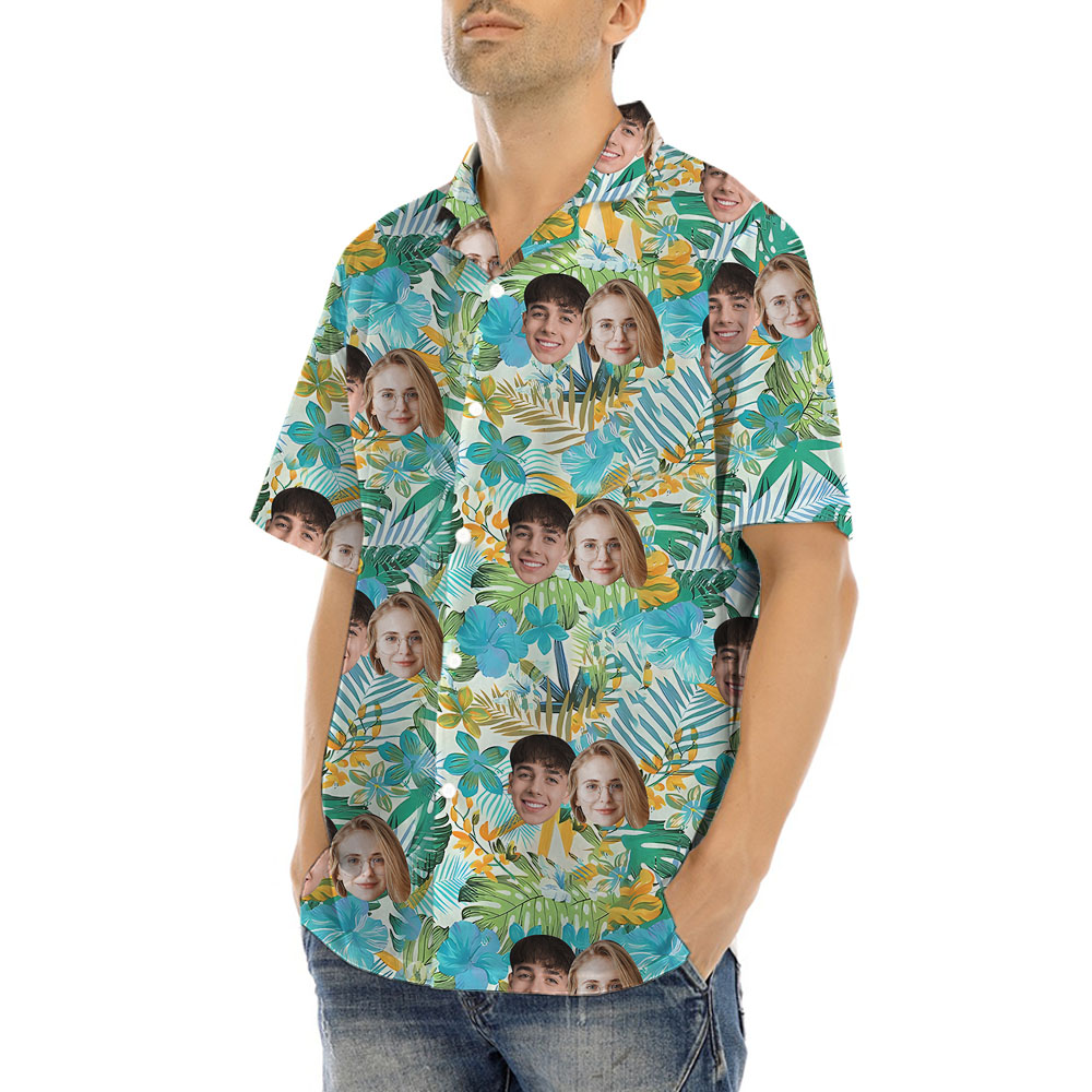 Vintage Custom Hawaiian Shirt With 1-4 Photos