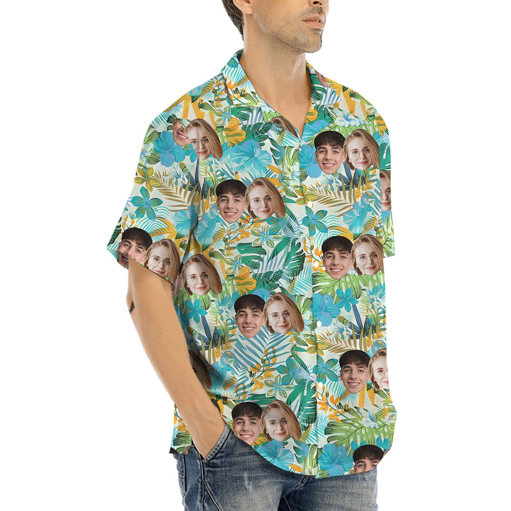 Vintage Custom Hawaiian Shirt With 1-4 Photos
