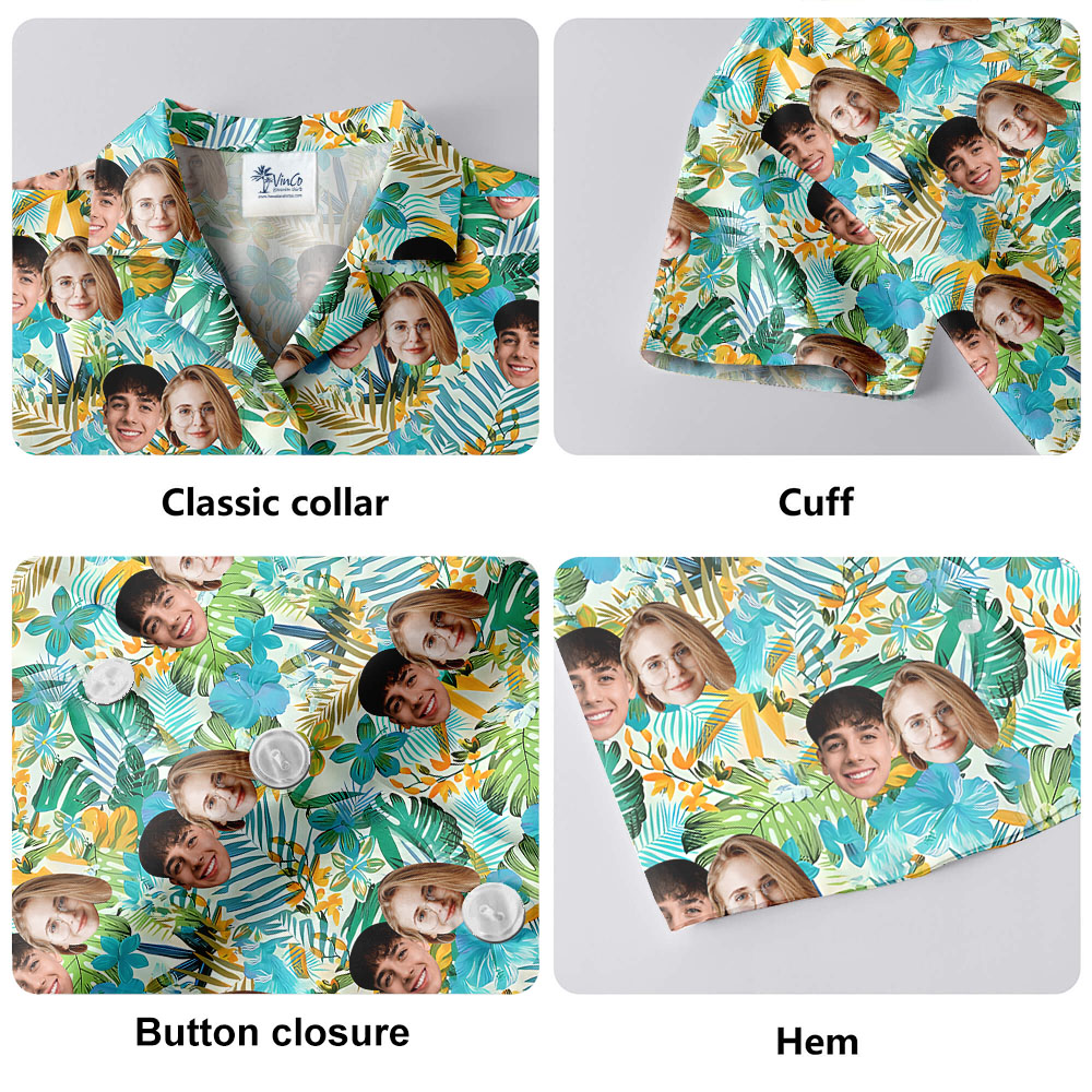 Vintage Custom Hawaiian Shirt With 1-4 Photos