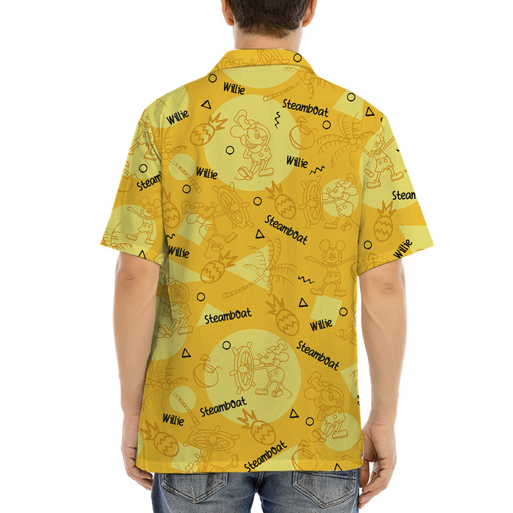 Steamboat Willie Mickey Yellow Hawaiian Shirt
