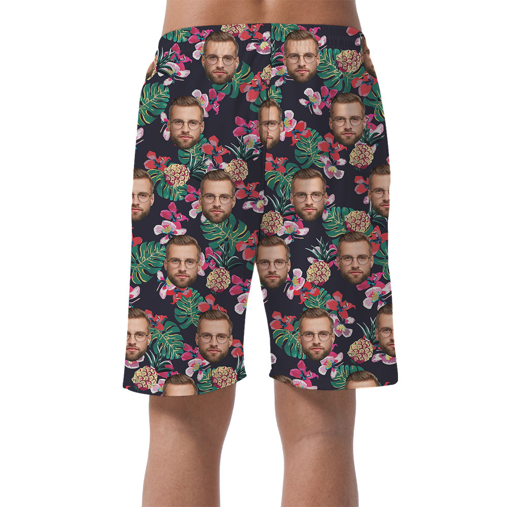 Custom Multiple Faces Black Shorts For Mens