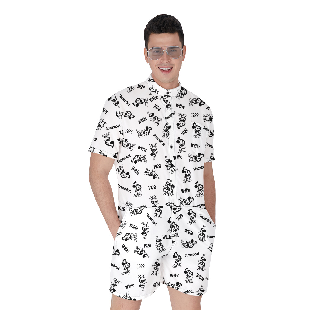 Vintage Mickey Steamboat Willie Men's Hawaiian Romper - variant image 1
