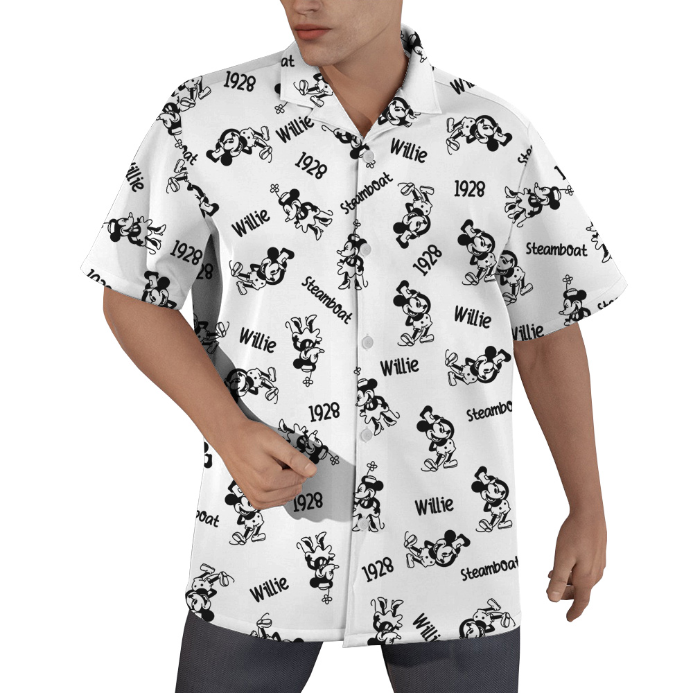 Classic Mickey Steamboat Willie 1928 Hawaiian Shirt For Men - variant image 1