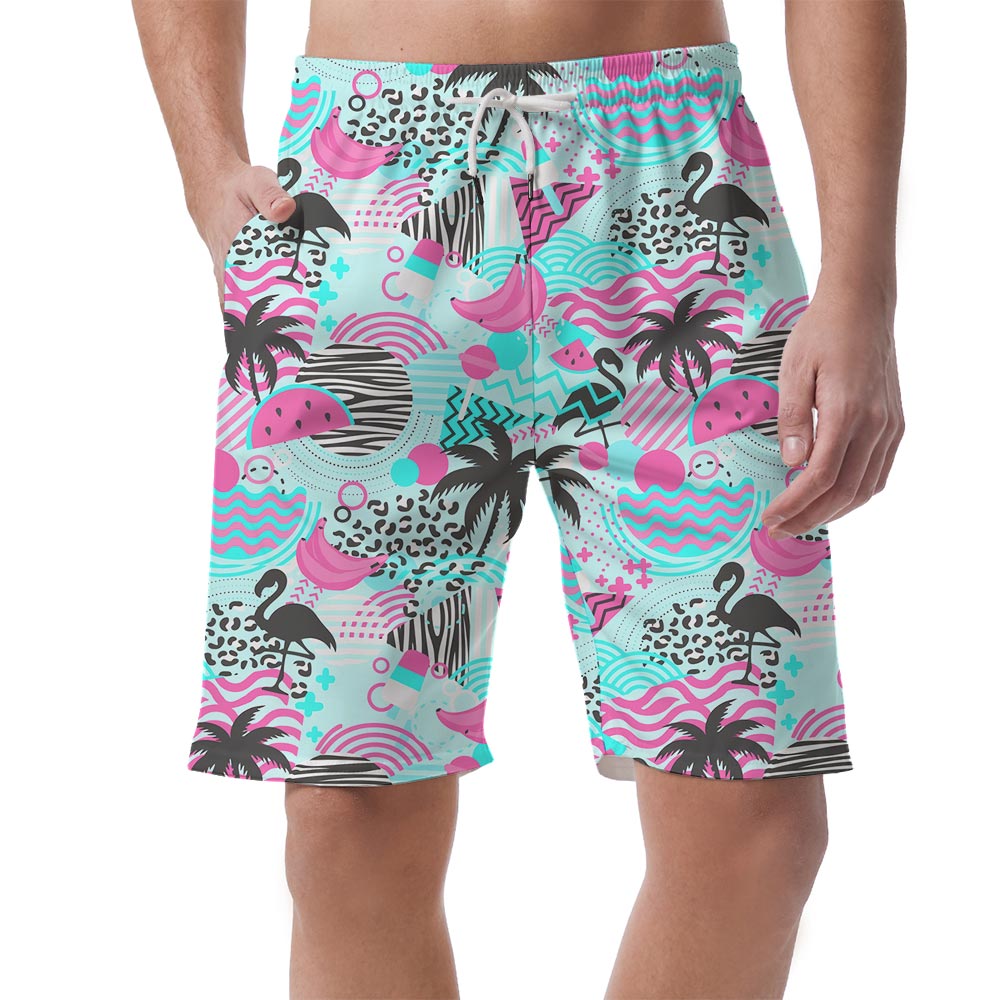 Men's Retro Flamingo Hawaiian Shorts - variant image 1