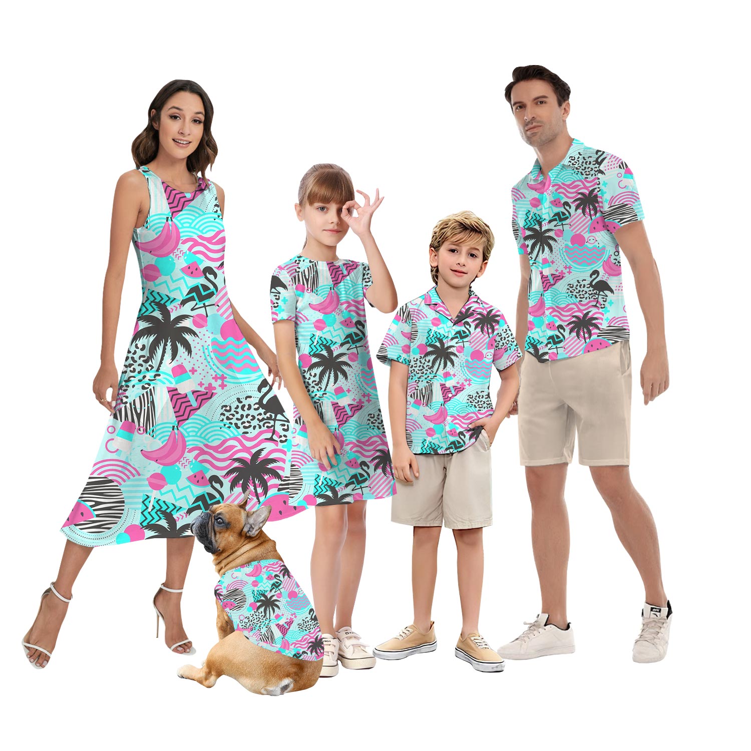 Matching Retro Flamingo Hawaiian Outfits For Family - variant image 1