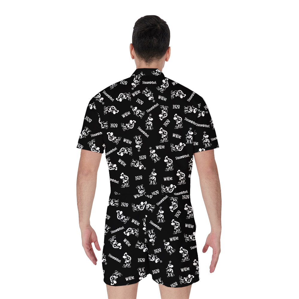 Vintage Mickey Mouse Steamboat Willie 1928 Men's Hawaiian Romper