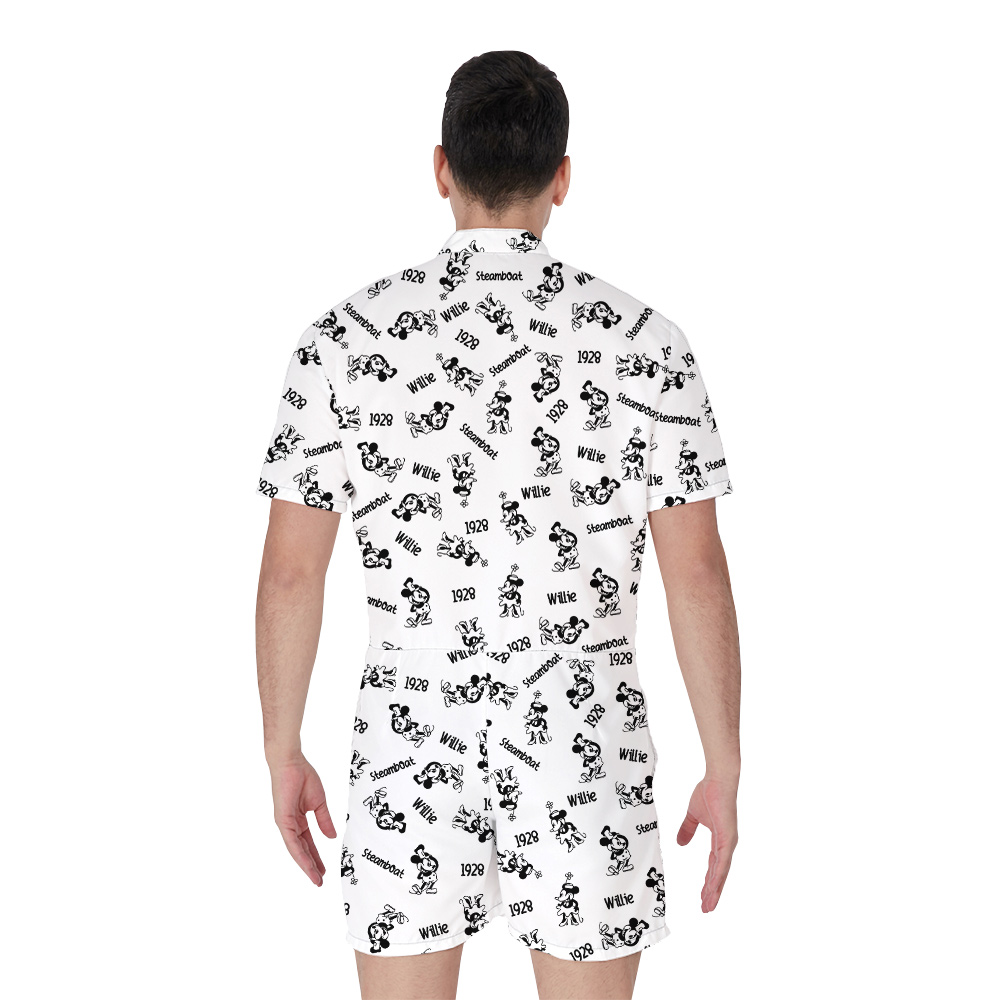 Vintage Mickey Steamboat Willie Men's Hawaiian Romper