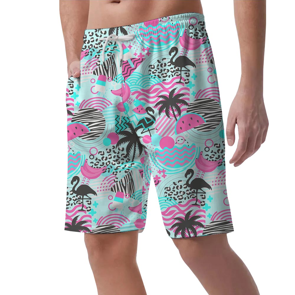 Men's Retro Flamingo Hawaiian Shorts