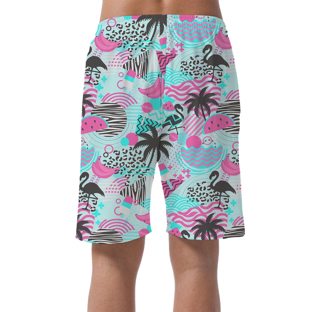 Men's Retro Flamingo Hawaiian Shorts