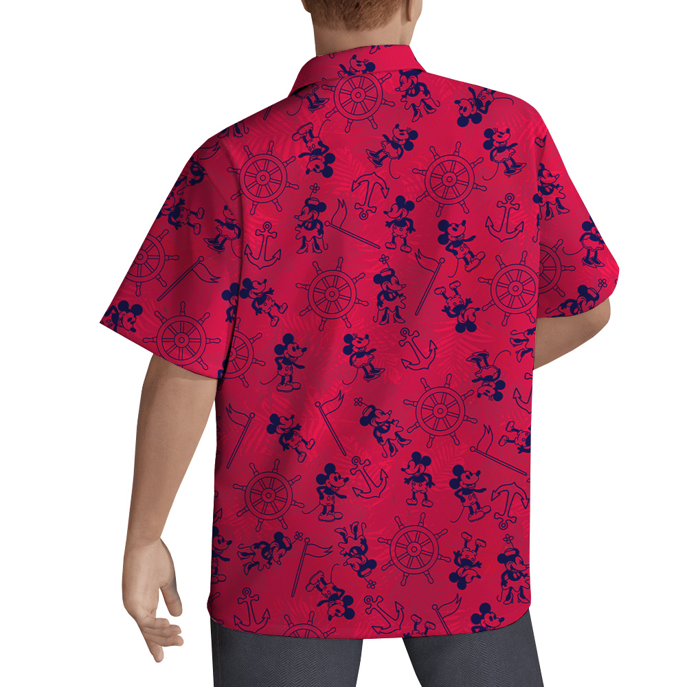Classic Steamboat Willie Mickey Red Hawaiian Shirt
