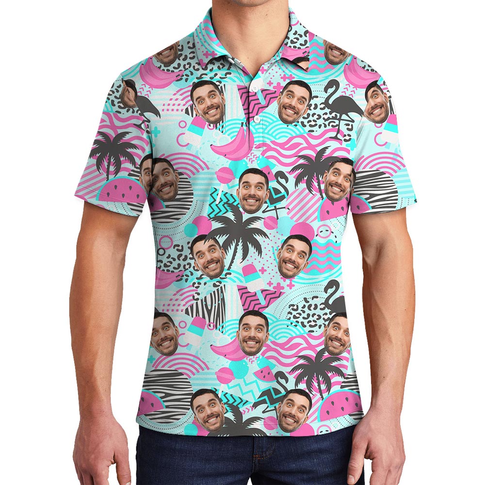 Personalized Men's Polo Golf Shirt Retro 80s Style - variant image 1