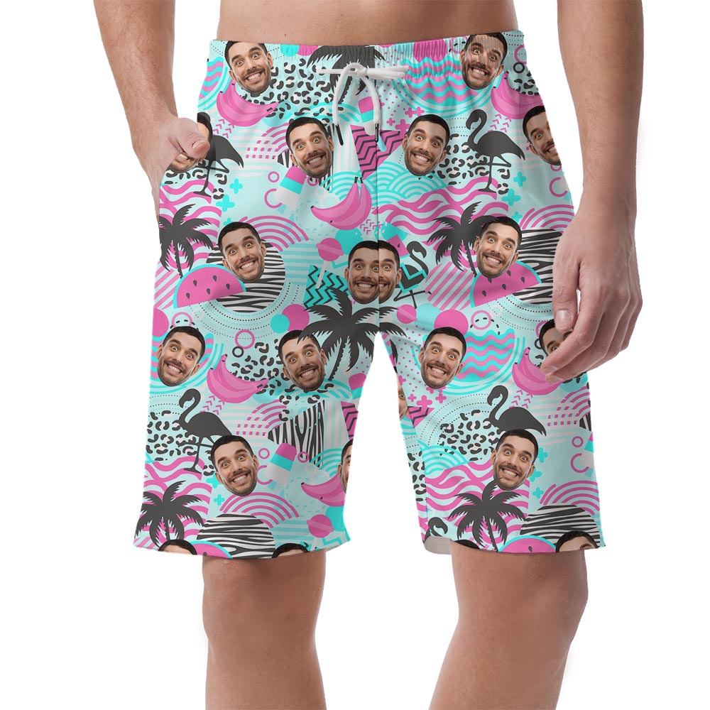 Customized Flamingo Hawaiian Men's Shorts With Retro Style - variant image 1