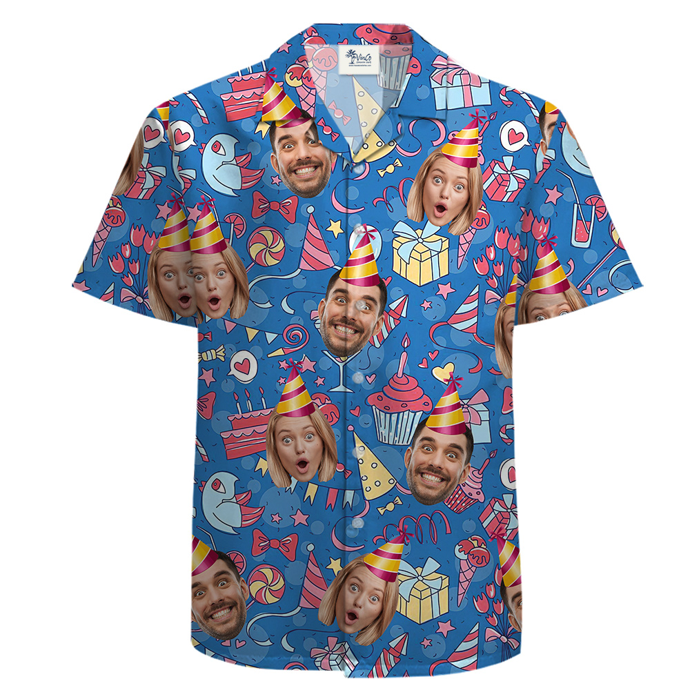 Custom Face Birthday Cotton Aloha Shirt for Men - variant image 1
