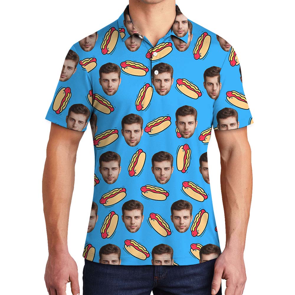 Custom Face Hot Dog Men's Polo Shirt - variant image 1
