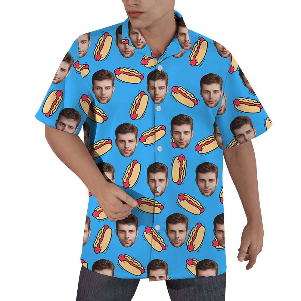 Custom Face Hot Dog Hawaiian Shirt For Men - variant image 1