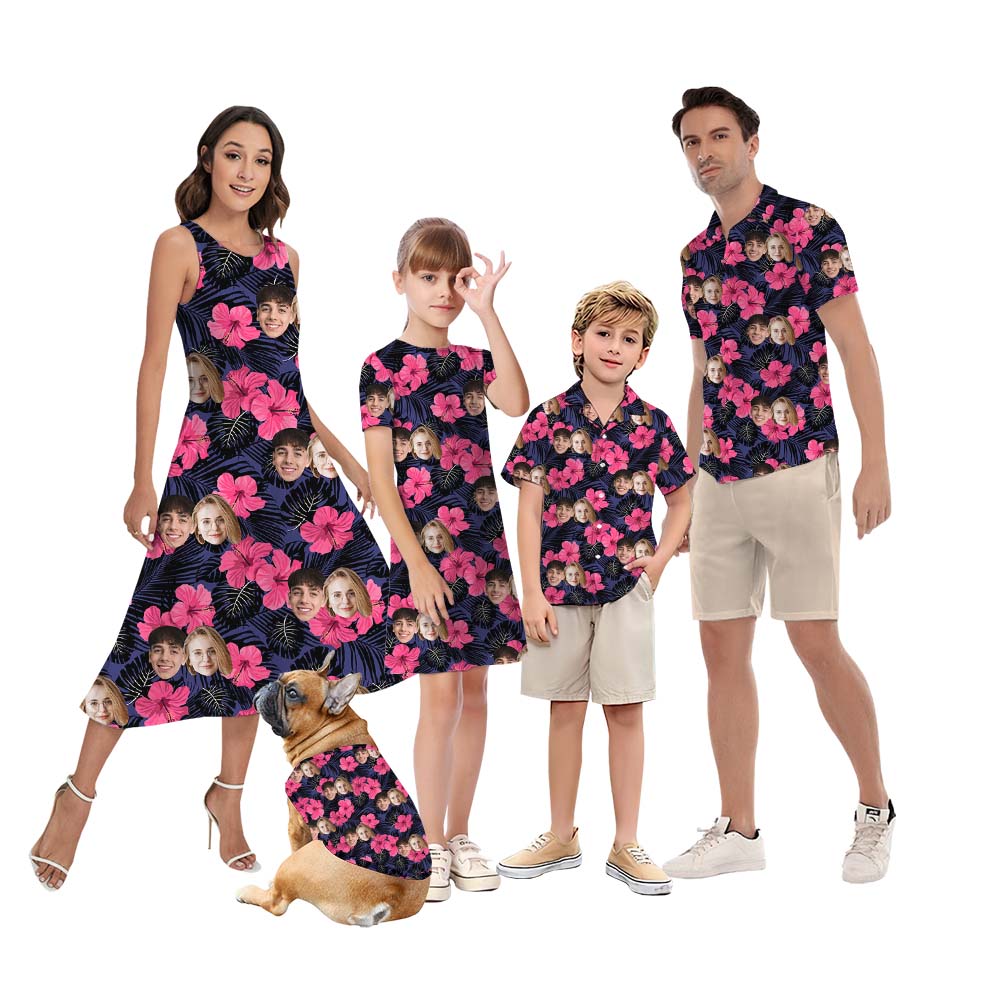 Personalized Photo Hibiscus Hawaiian Shirt For Family - variant image 1