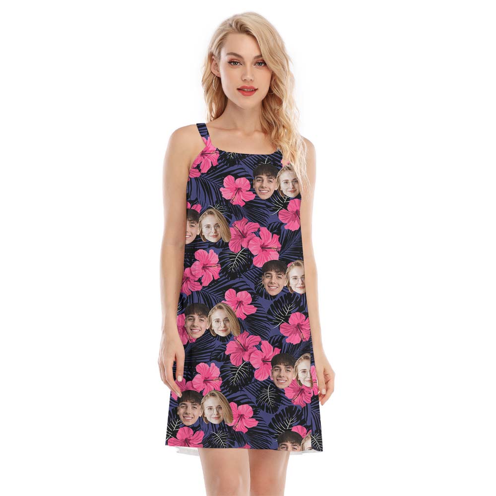 Custom Face Hibiscus Tropical Cami Dress - variant image 1