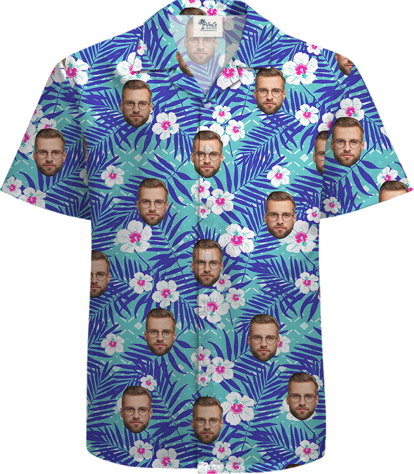 Custom Face 100 Cotton Aloha Shirt for Men - variant image 1