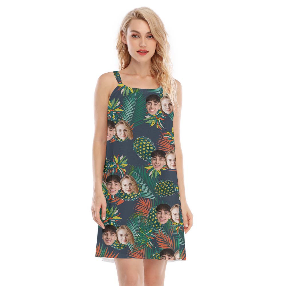 Custom Face Pineapple Tropical Cami Dress For Women - variant image 1