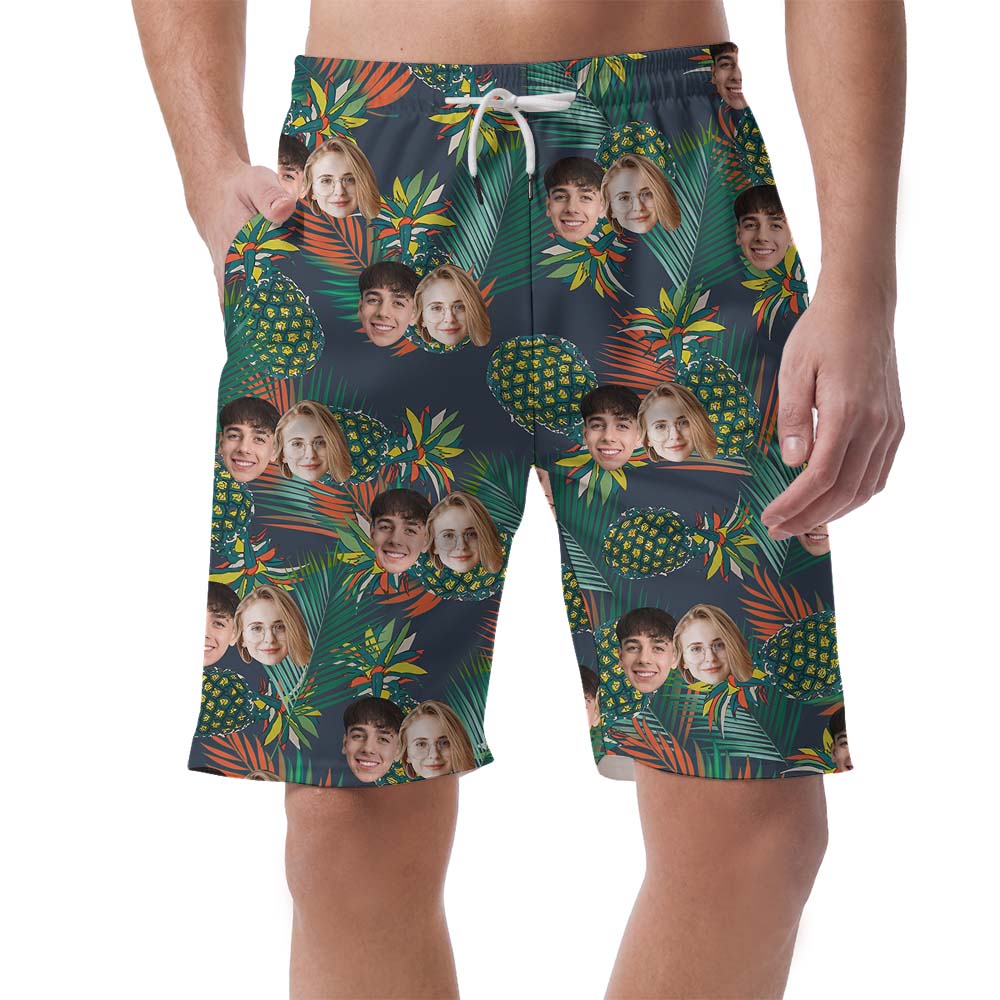 Couple Custom Face Matching Hawaiian Shorts - variant image 1