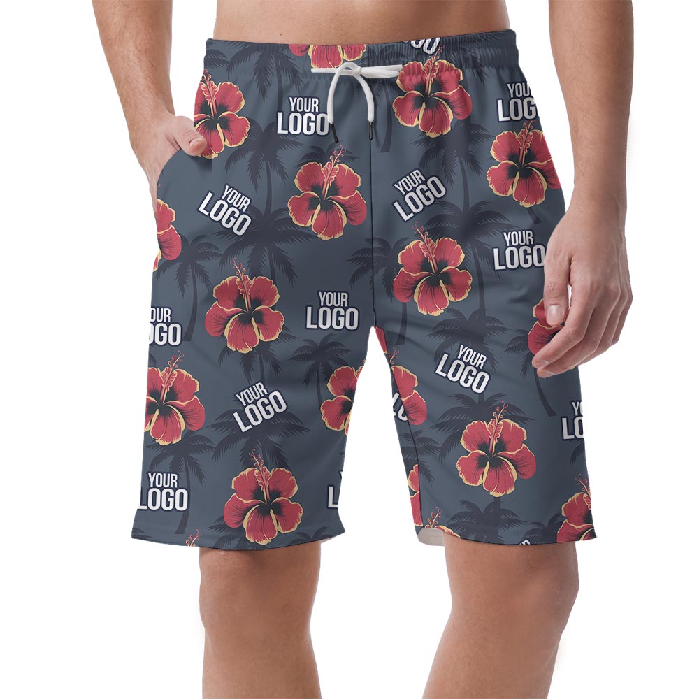 Custom Men's Matching Beach Shorts With Photo Navy - variant image 1