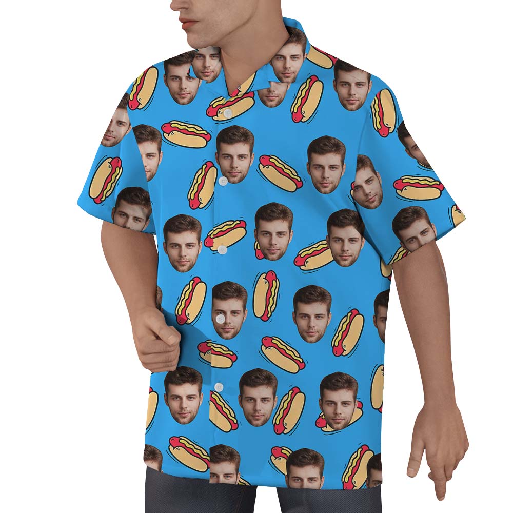 Custom Face Hot Dog Hawaiian Shirt For Men