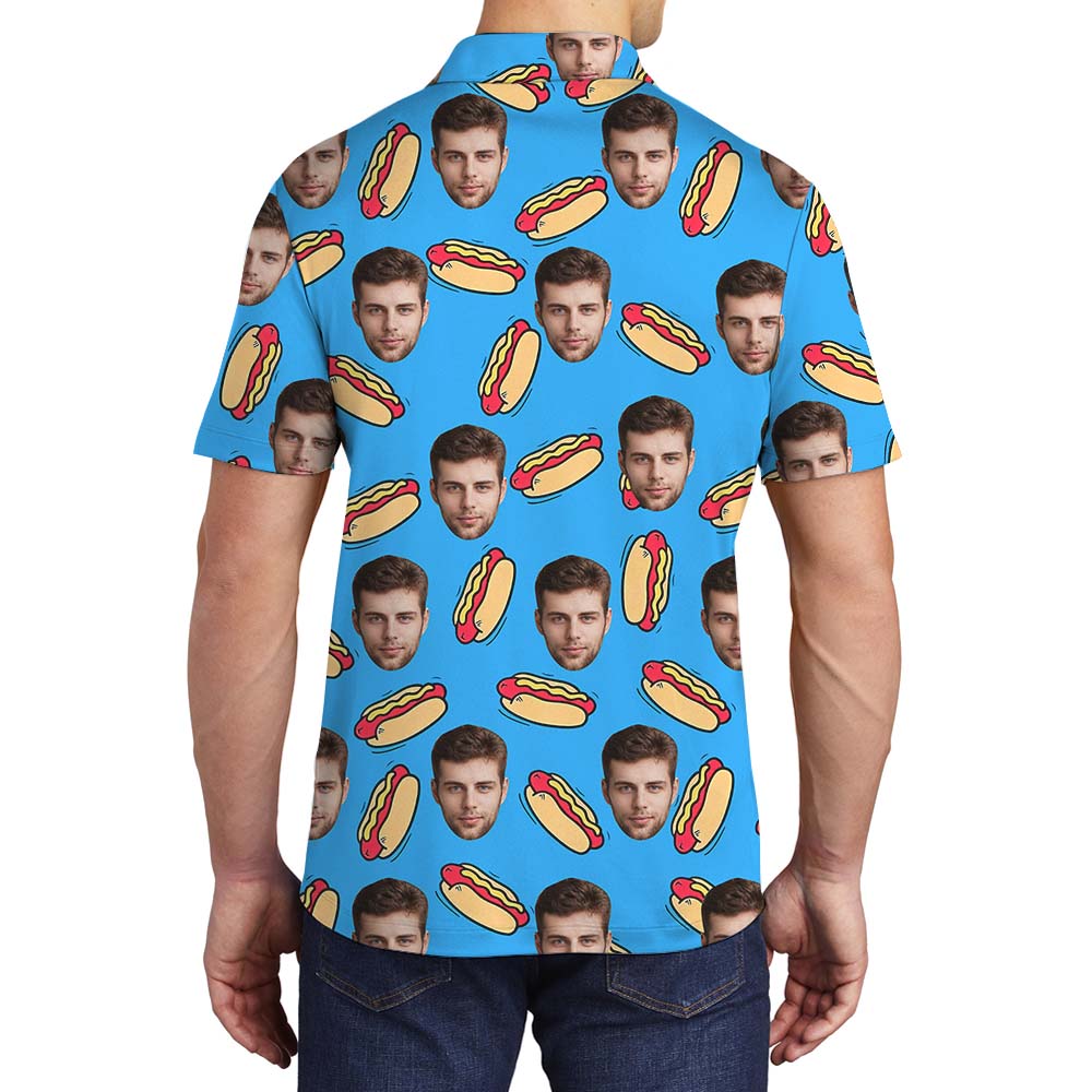Custom Face Hot Dog Men's Polo Shirt
