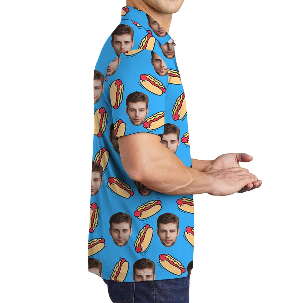 Custom Face Hot Dog Men's Polo Shirt
