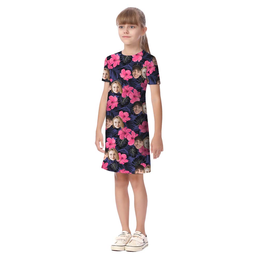 Personalized Photo Hibiscus Hawaiian Shirt For Family