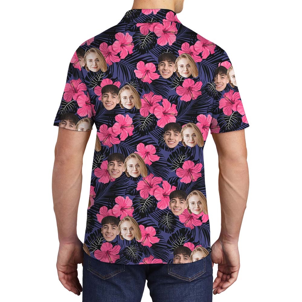 Multi-Face Hibiscus Men's Polo Shirt