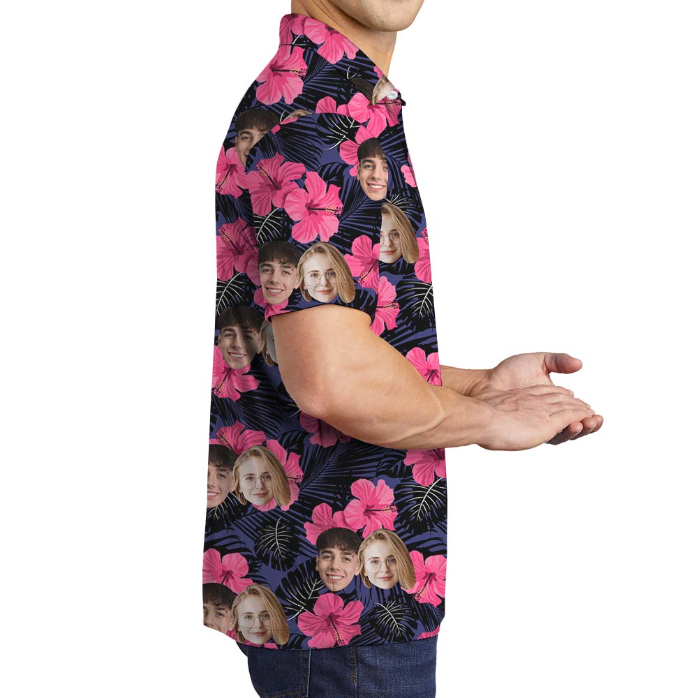 Multi-Face Hibiscus Men's Polo Shirt