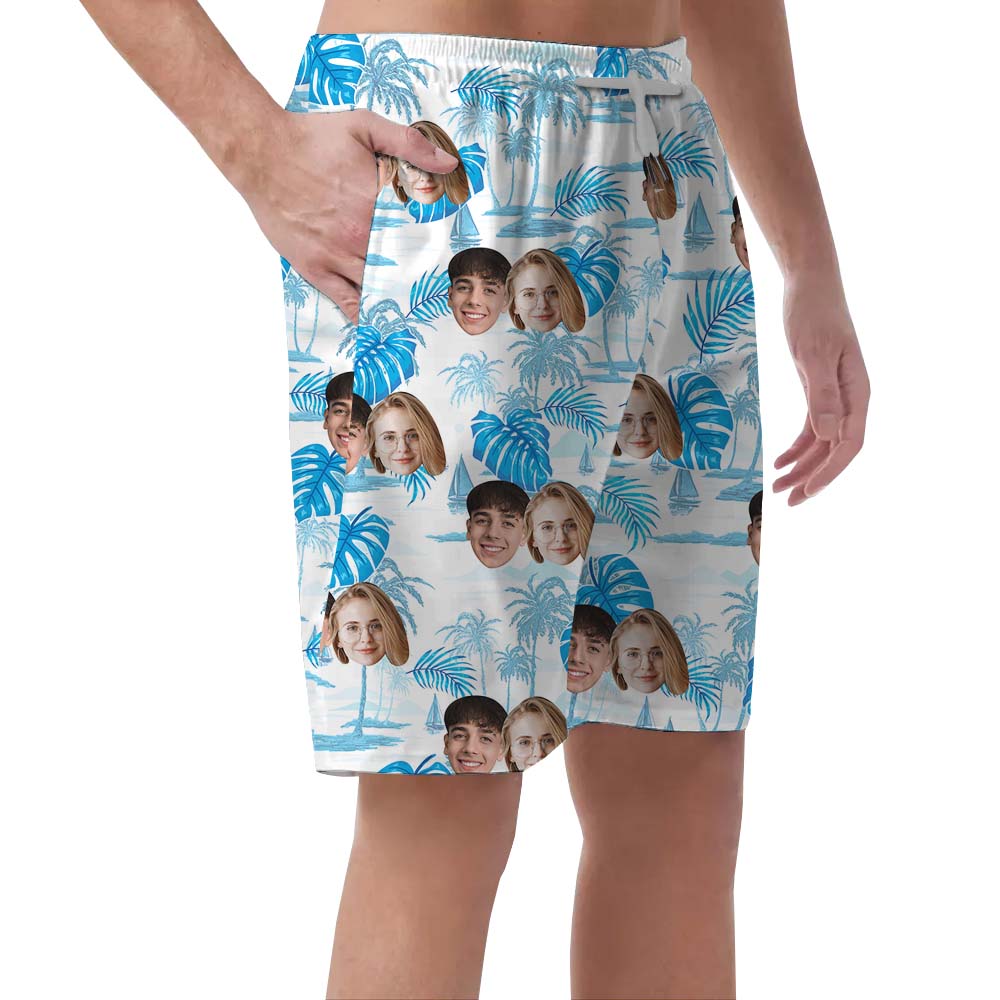 Make Your Own Face Beach Men's Hawaiian Shorts