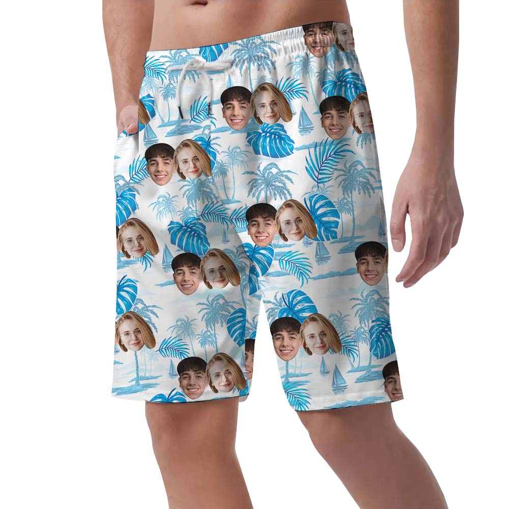 Make Your Own Face Beach Men's Hawaiian Shorts