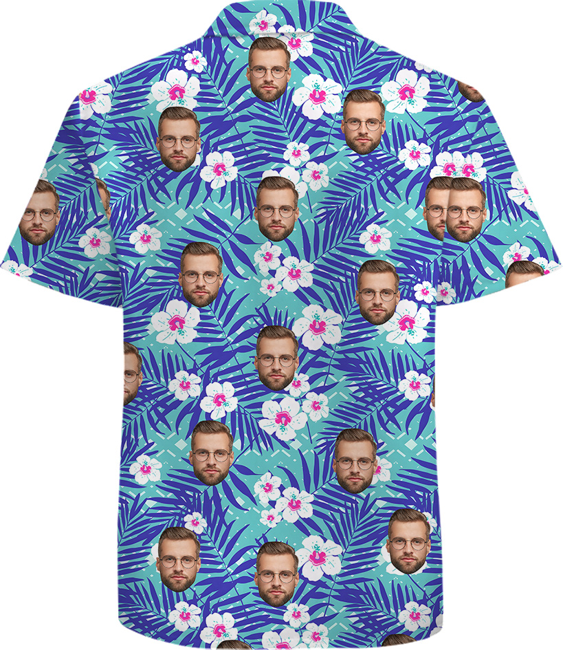 Custom Face 100 Cotton Aloha Shirt for Men