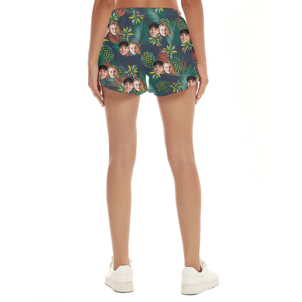 Personalized Pineapple Women's Shorts With Faces