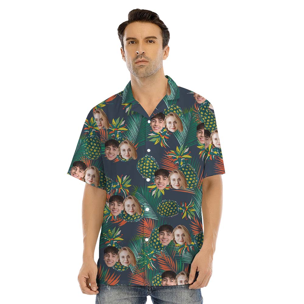 Customizable Pineapple Matching Hawaiian Shirt With Faces