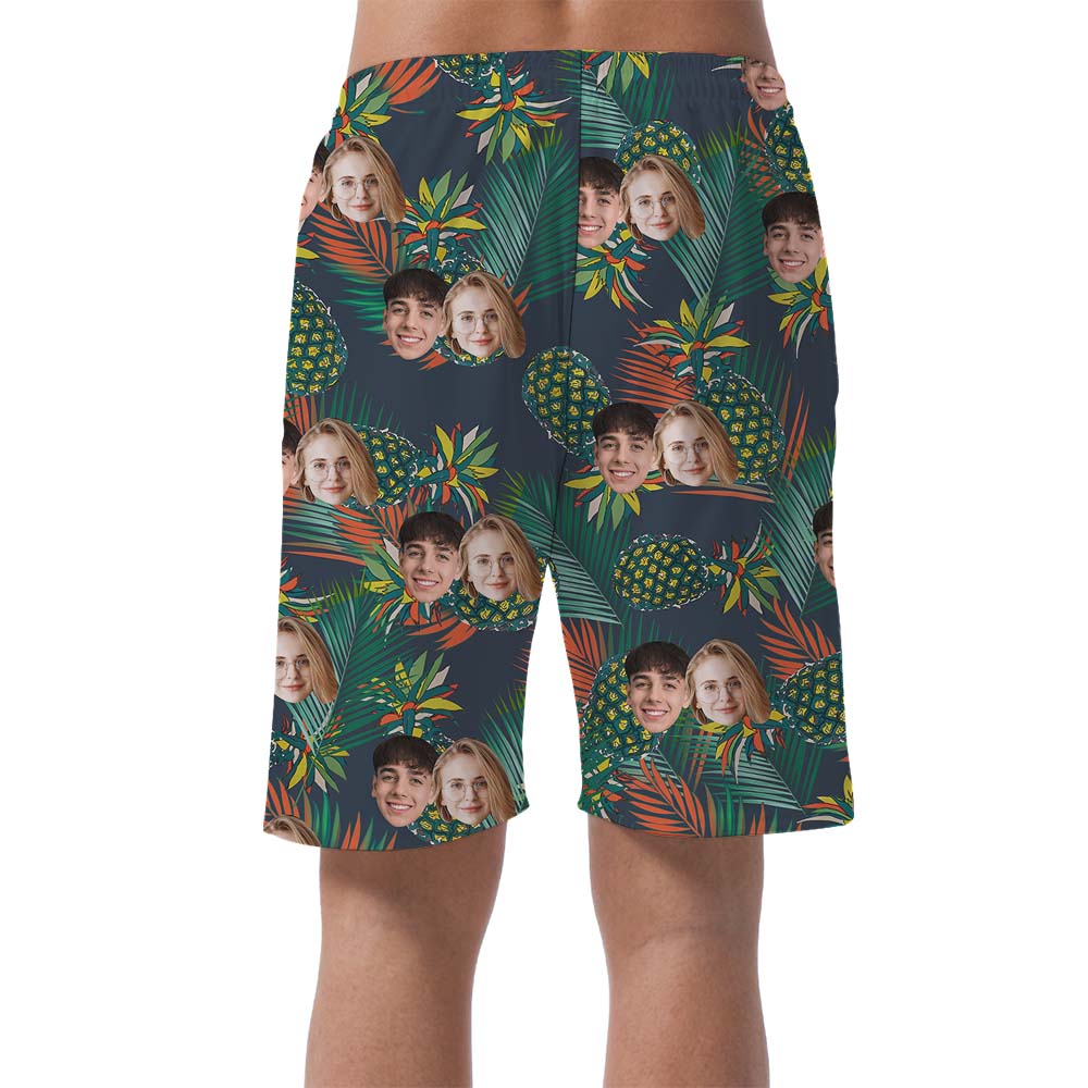 Couple Custom Face Matching Hawaiian Shorts