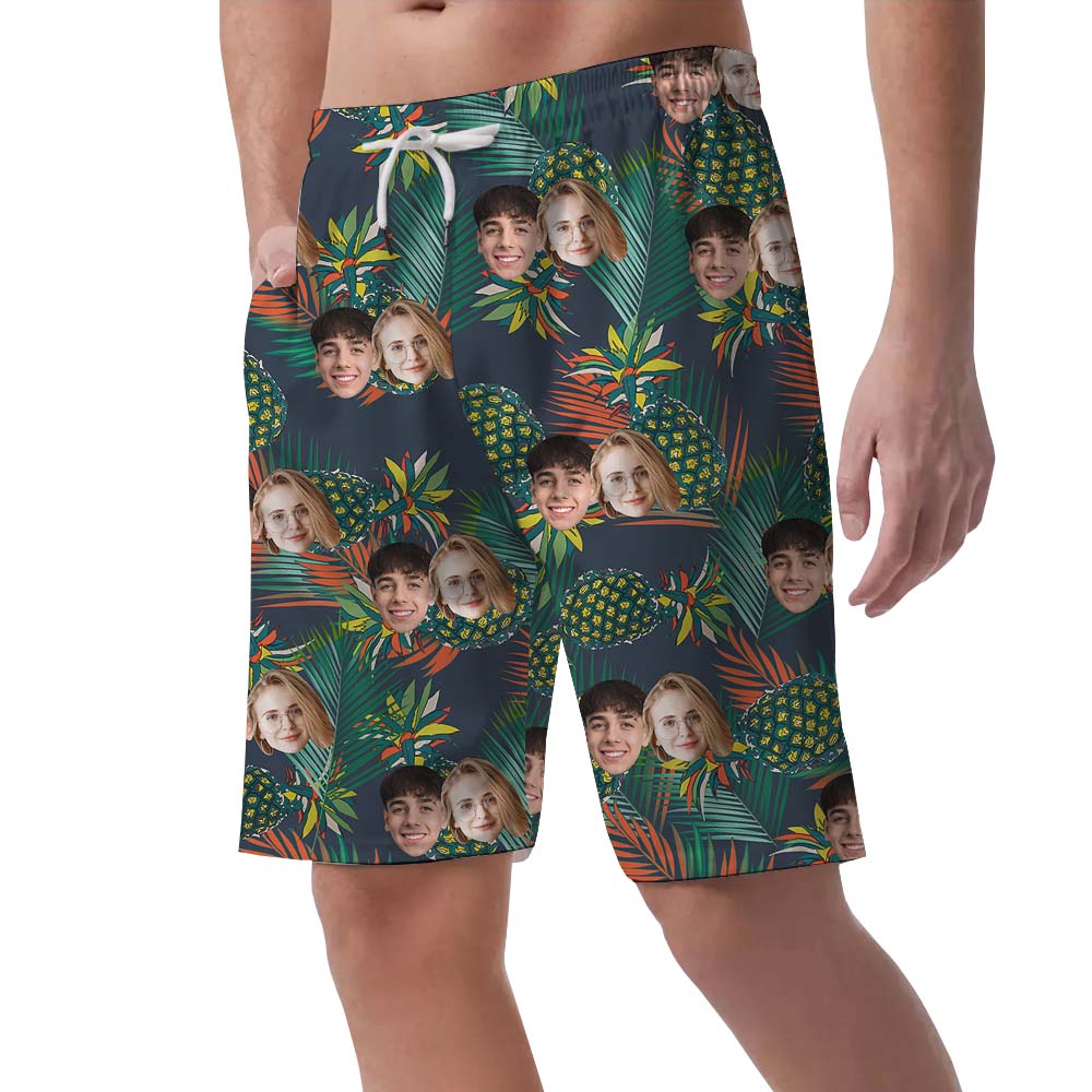 Couple Custom Face Matching Hawaiian Shorts