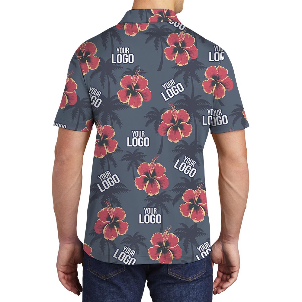 Personalized Men's Tropical Golf Shirt With Team Logo