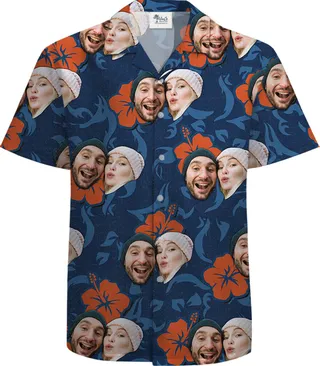 Custom Couple Face 100 Percent Cotton Tropical Shirt